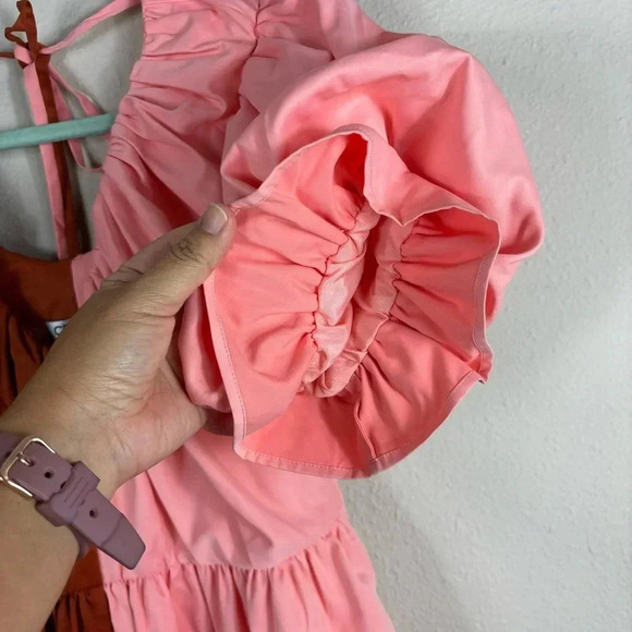 NWT Crosby by Mollie Burch Raines Dress Colorblock Mini Dress Salmon Clay sz xs - Picture 16 of 16